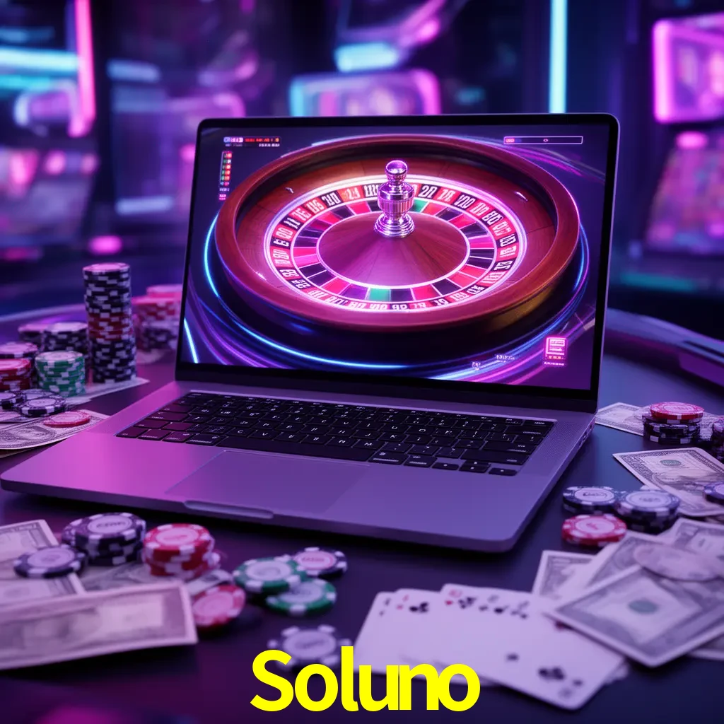 Centro móvil Soluno con casino, cajero, bonos, app y acceso de cuenta para México